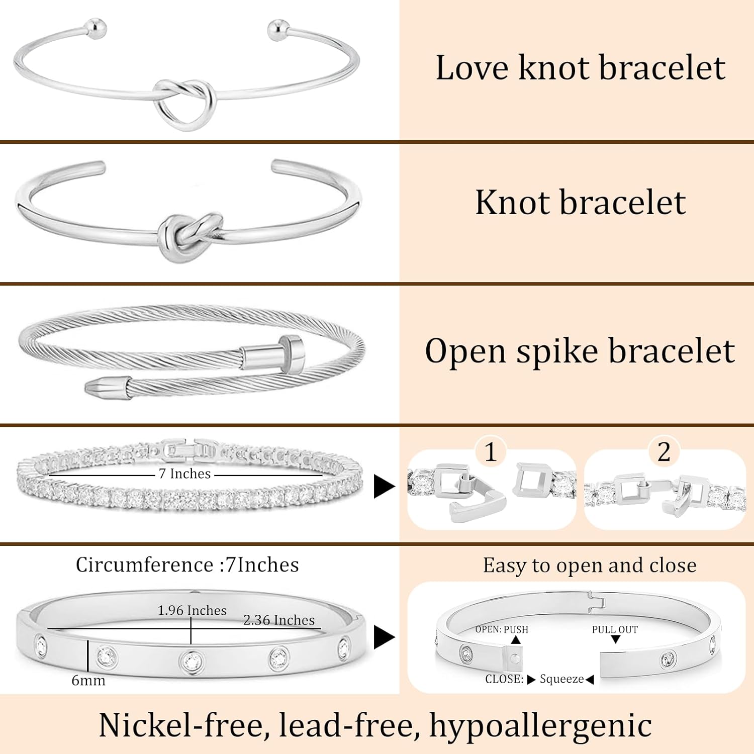 18 K Gold Plated Love Bangle Bracelet Stack Cuff Jewelry for Women Jewelry Set for Women Gift with Box - Image 4