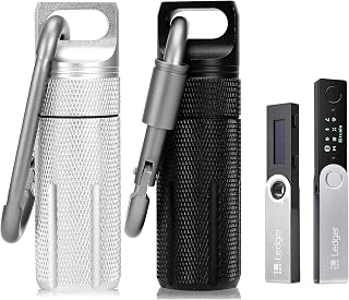 BIU-BOOM Ledger Nano X S Case,Waterproof&Shockproof Accessory Case,Portable Storage Container,Carrying Organizer for Protecting Crypto Wallet (Balck+Silver-2Pcs)