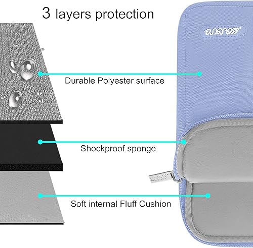 Vista 122 de MOSISO Funda vertical de poliéster con bolsillo para laptop de 15 pulgadas, para MacBook Air 15 M4 A3241, M3 A3114 y M2 A2941 de 2025, 2024 y 2023