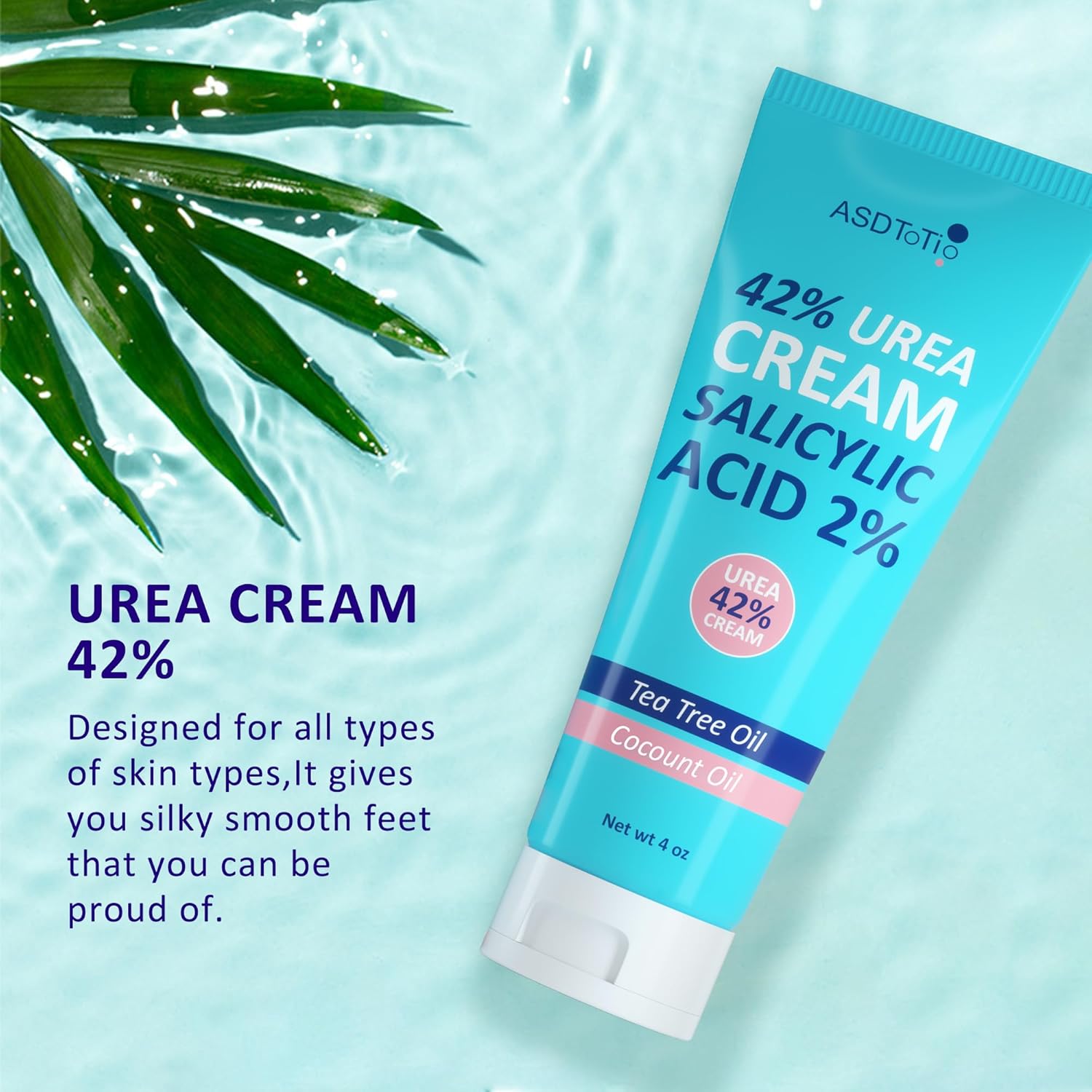 Urea Cream 42% – Foot Care for Dry Cracked Heels, Foot Lotion – With 2% Salicylic Acid, Tea Tree Oil, Shea Butter, Aloe Vera – For Feet, Hands, Heels, Elbows, Knees and More – 4 oz Urea Cream 42% – Foot Care for Dry Cracked Heels, Foot Lotion – With 2% Salicylic Acid, Tea Tree Oil, Shea Butter, Aloe Vera – For Feet, Hands, Heels, Elbows, Knees and More – 4 oz