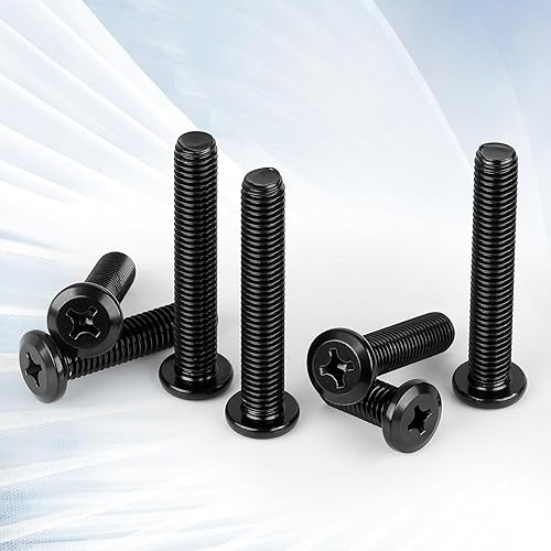 Miniatura 6 de Tornillos de cabeza plana Phillips M6-0.039 x 0.787 in para muebles, acero inoxidable 304 acabado negro, totalmente roscado, 20 unidades