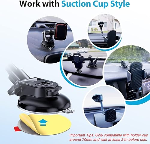 Miniatura 3 de volport Adhesivo adhesivo muy fuerte, 2.76 pulgadas/2.756 in, kit de repuesto adhesivo de disco de montaje, calcomanías de doble cara para ventosa,