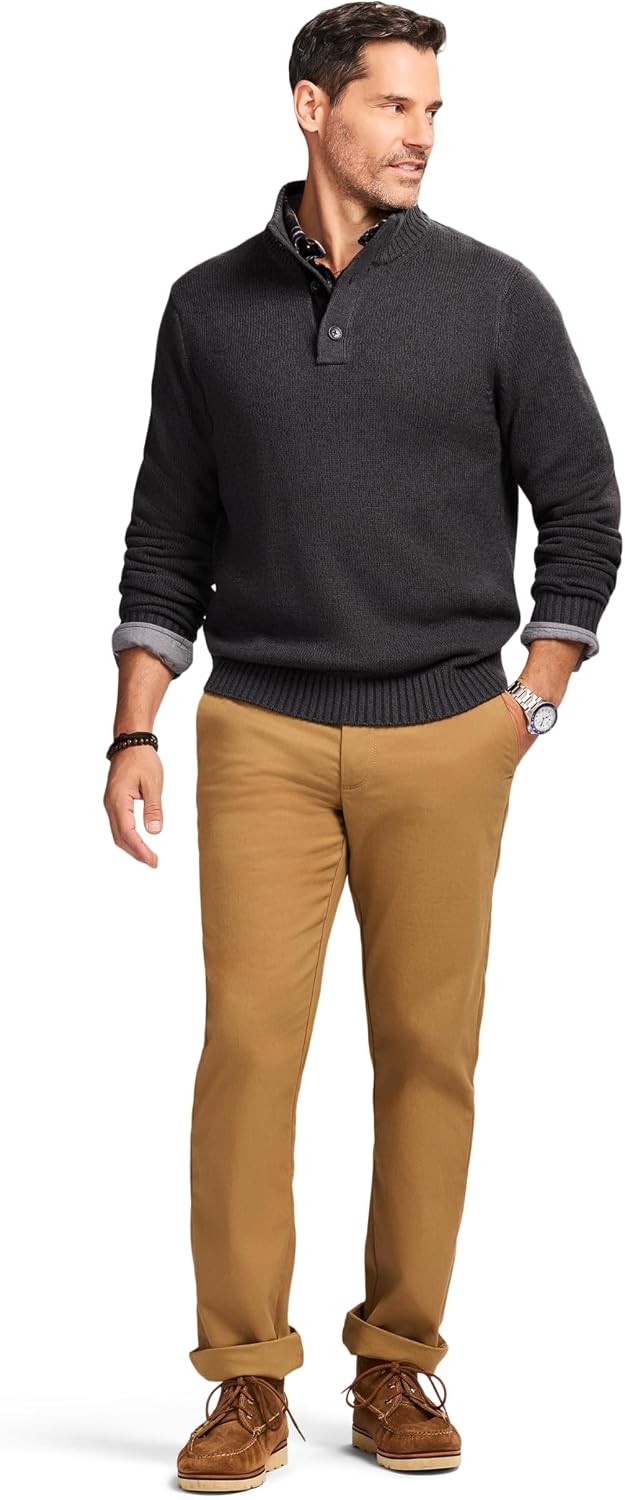 Izod Men's Button Mock Sweater