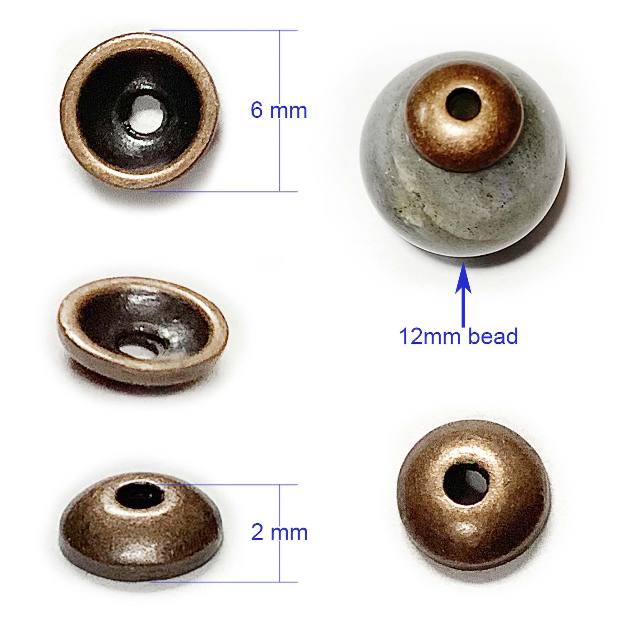 FEBSNOW About 160Pcs Spacer Beads Caps, Bali Style Mixed Tibetan Silver And Antique Gold Flower Bead Caps For Bracelet Necklace Earrings Jewelry Making Supplies
