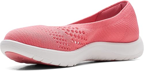 Clarks womens Adella Moon Loafer, Coral Knit, 7.5 Wide US