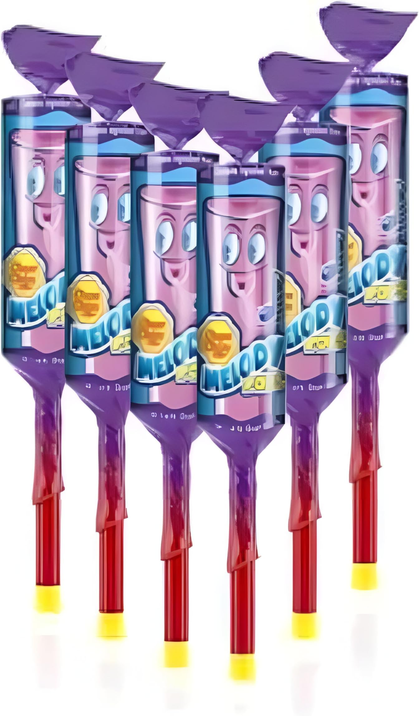 Chupa Chup Melody Pops Grape Flavour Whistle Lollipop Pack of 6x15g Each (Imported Malaysia)