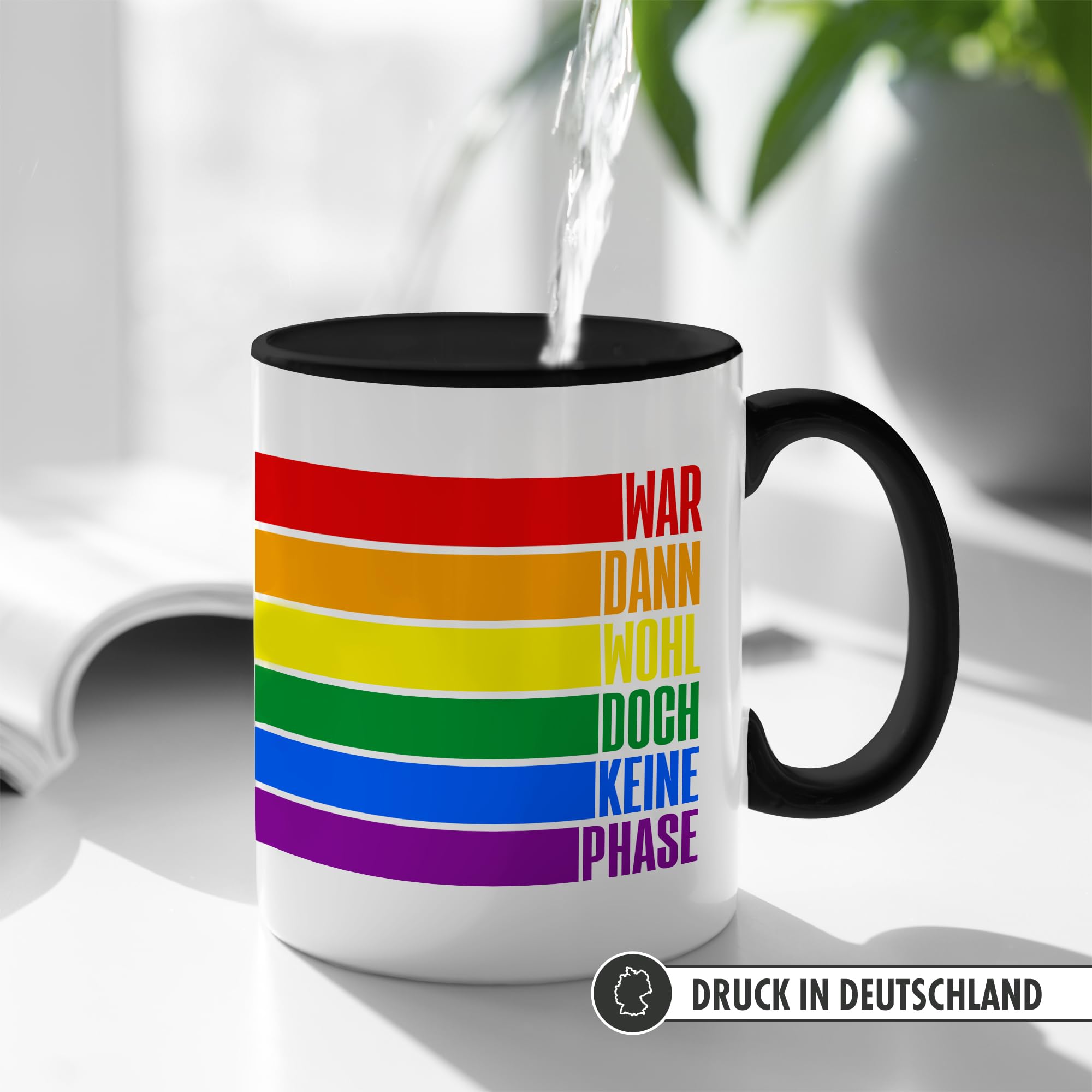 Regenbogen LGBTQ Tasse, War dann wohl doch keine Phase mit Regenbogen Gay Flagge, Gay Pride Geschenk Spruch Outing schwul lesbisch queer (6)