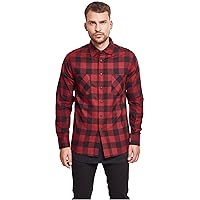 URBAN CLASSICS Camicia in Flanella a Maniche Lunghe da Uomo, Camicia Casual Lunga