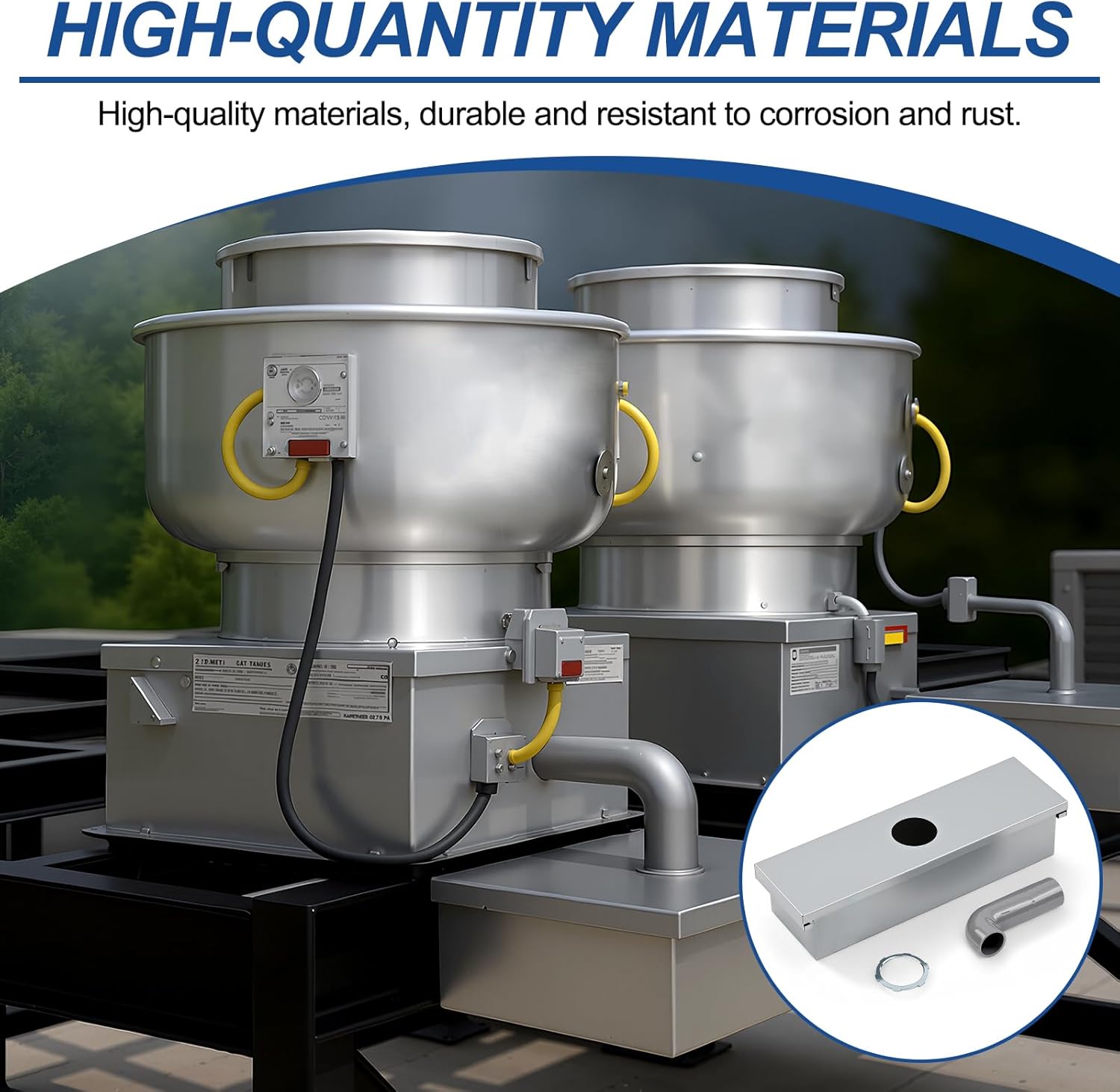 Grease Box for Restaurant Canopy Hood Exhaust Fan Includes Down Spout Aluminized Metal Hood Accessories for Restaurant(17-1/16"l X 5-1/8”w X 3-3/4"h)