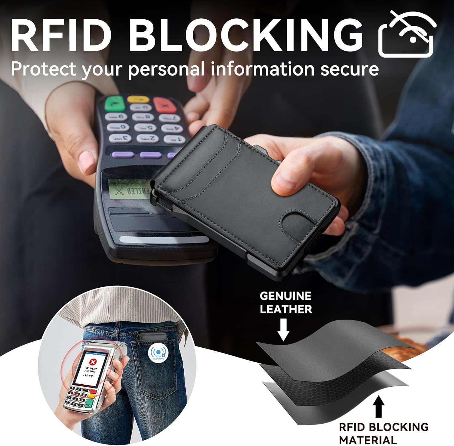 furid Smart Wallet For Men Slim: Rfid Minimalist Pop Up Wallets with Money Clip Metal Credit Card Holder - Gifts for Husband Father at Birthday Anniversary - Image 4