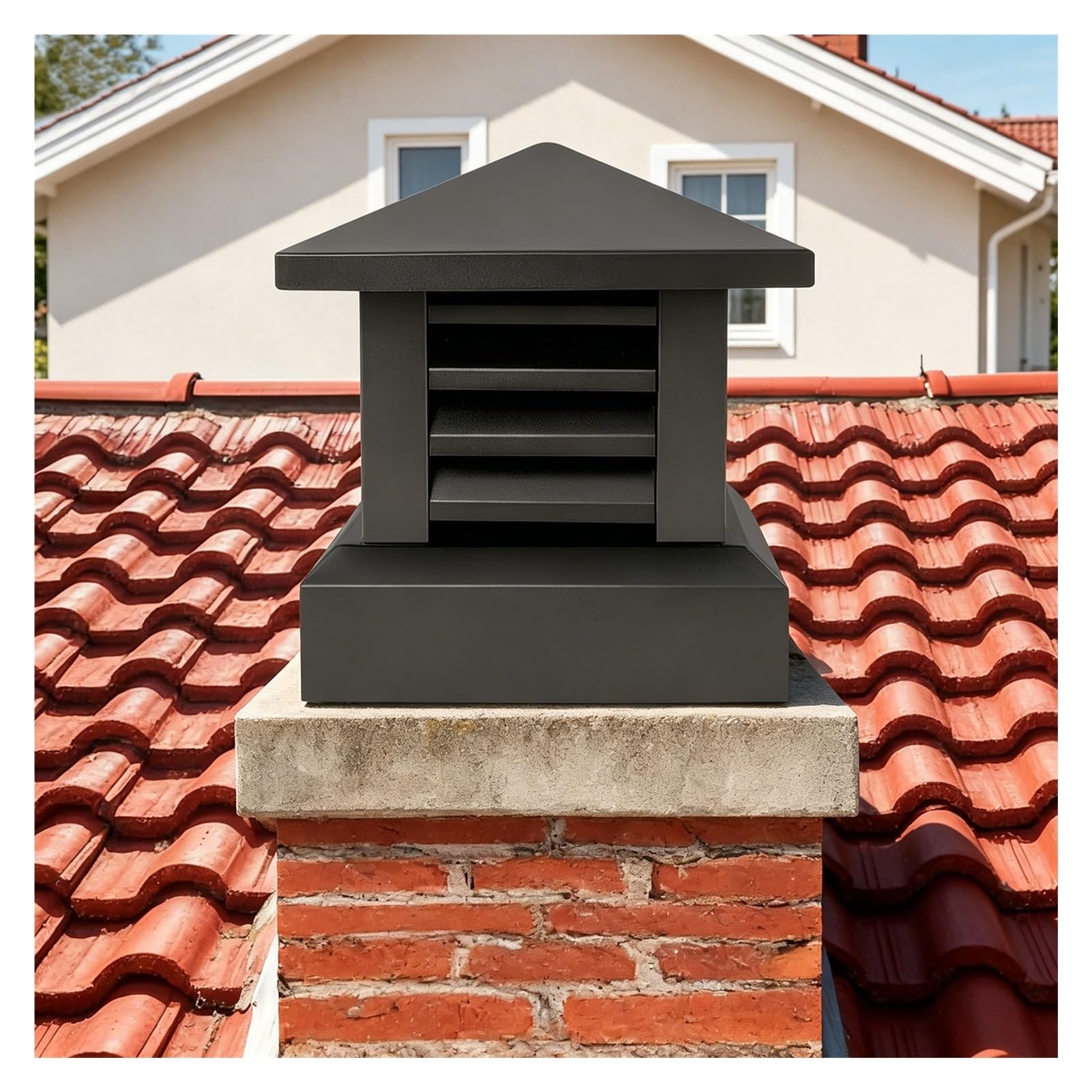 Tapa de chimenea antirresiduos con rejilla metálica para solucionar atascos en conductos