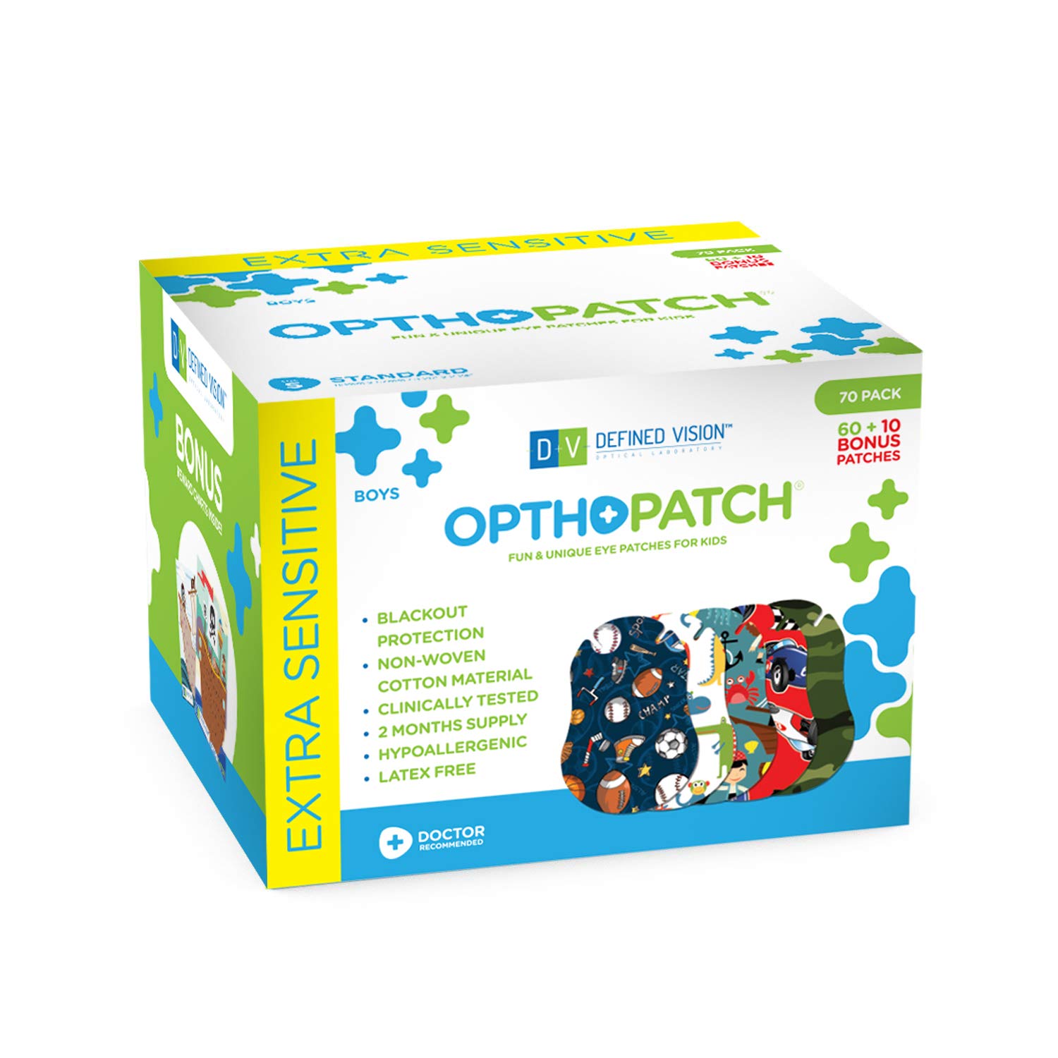 Opthopatch Kids Eye Patches Fun Boys Design [Series I] 60 + 10