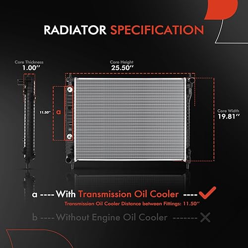 Miniatura 2 de A-Premium Conjunto de radiador de refrigerante del motor con enfriador de aceite de transmisión compatible con Saturn Vue 2008-2010 y Chevrolet