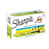 Retractable Highlighters, Chisel Tip, Fluorescent Yellow, 12 Count