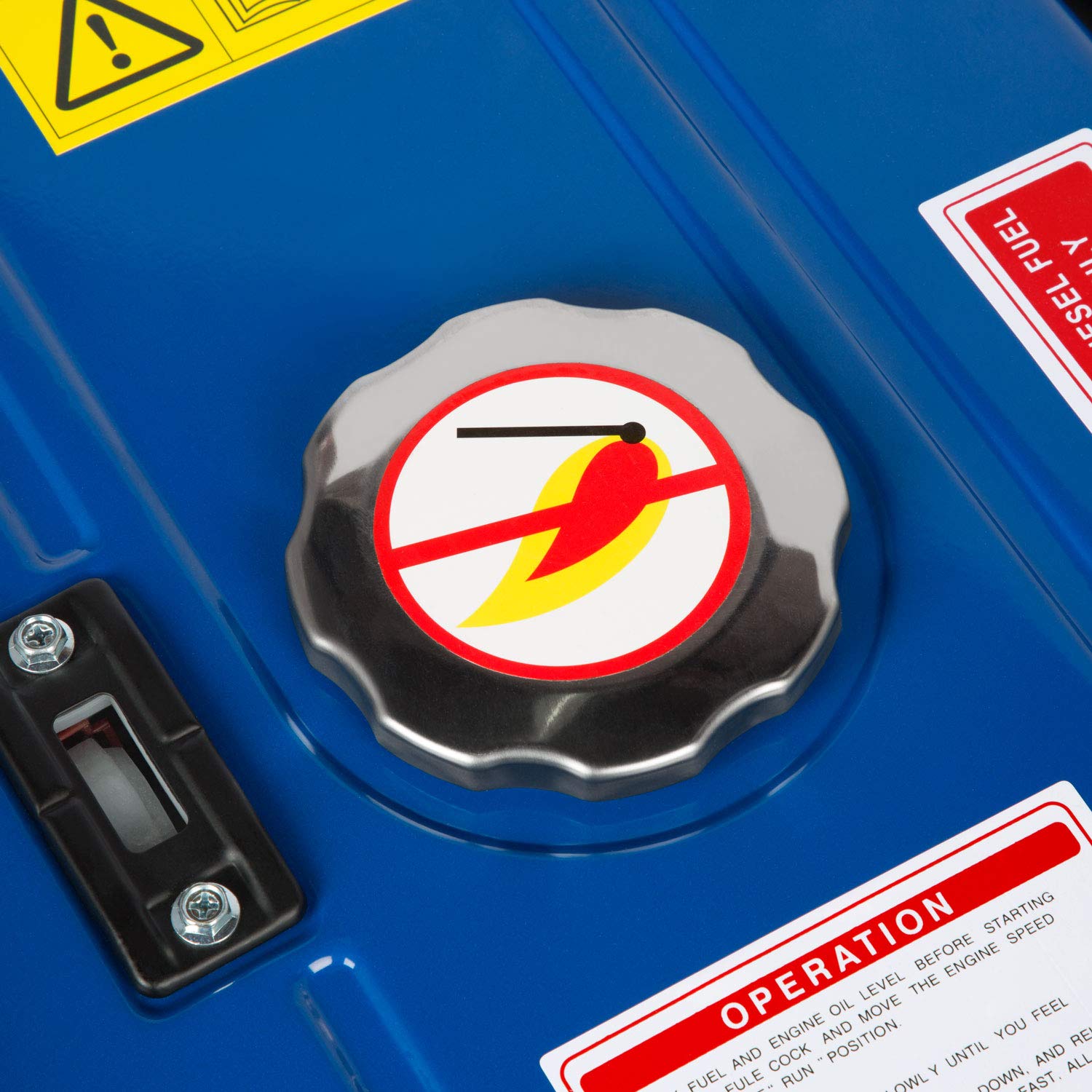 EBERTH 2000 Watt di energia elettrica di emergenza diesel, generatore di corrente con motore diesel da 3,8 CV, 4 tempi, 2 x 230 V, 1 x 12 V, regolatore automatico AVR, antimancanza di olio, avviamento