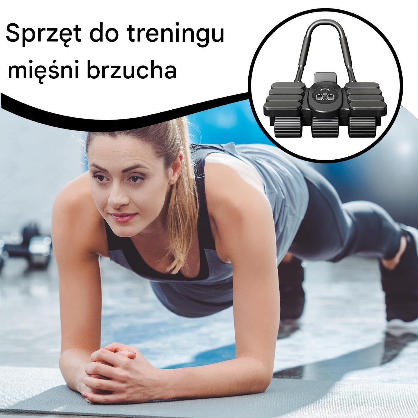 Koło do Brzucha z Automatycznym Powrotem 6-Kołowy Sprzęt Do Ćwiczeń Mięśni