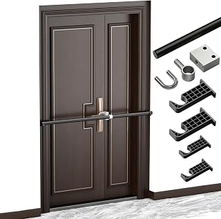 Einbruchschutz Türsicherung, Sicherheitstürstange Tür Barrikade Wohnungstür und Haustür Ohne Bohren Verstellbare Türsicherung Stange aus Stahl Zusatzschloss und Mobiler Türstopper für Heim und Hotel