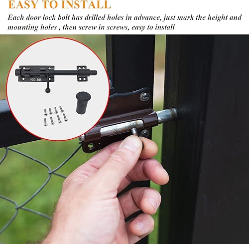 Miniatura 7 de Pestillo de puerta de perno deslizante, pestillos gruesos de acero inoxidable 304, cerradura de puerta de cerrojo de seguridad de alta resistencia