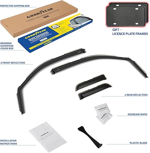 Miniatura 6 de Goodyear Deflectores de ventana inastillables en el canal para camiones Ford F150 2004-2014 SuperCab, protectores de lluvia, viseras de ventana,