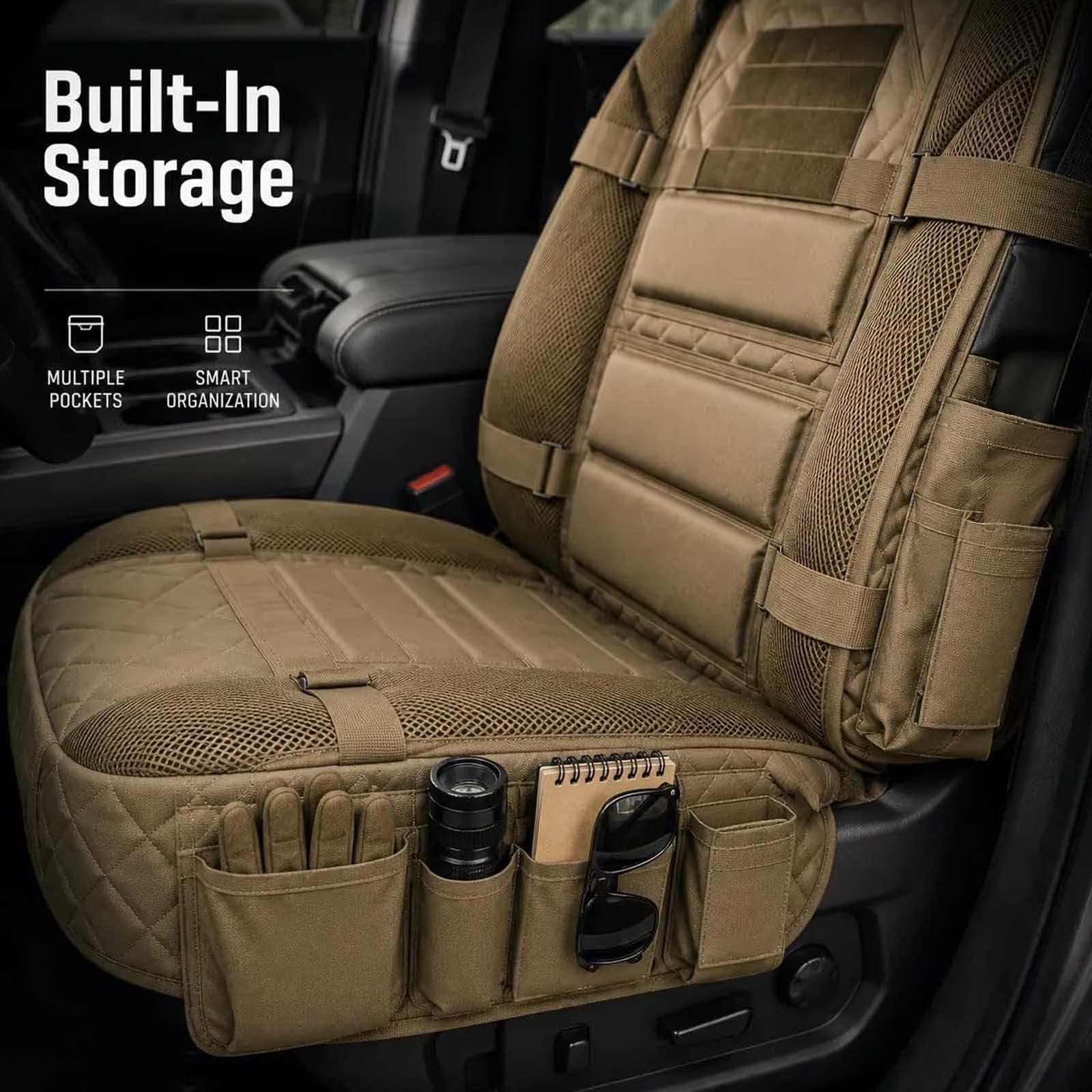 Protections de siège auto style militaire Organiseur de siège (#B)