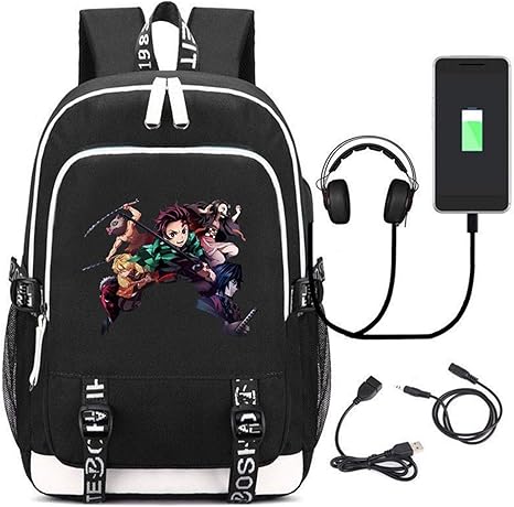 Amazon Co Jp 億騰 バックパック 鬼滅の刃 鬼殺隊 リュックサック グッズ ビジネスバック 大容量 メンズ レディース おしゃれ かわいい 人物 バッグ 旅行バッグ 多機能 通勤 通学 人気 クリスマス ハロウィン 新年祭り Usbケーブル オーディオケーブル付き 05