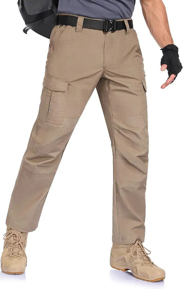 Zoofly Mens Cargo Work Pants Waterproof Hiking Pants for Men Ripstop Tactical Pants Multi Work Pants with 7 Pockets