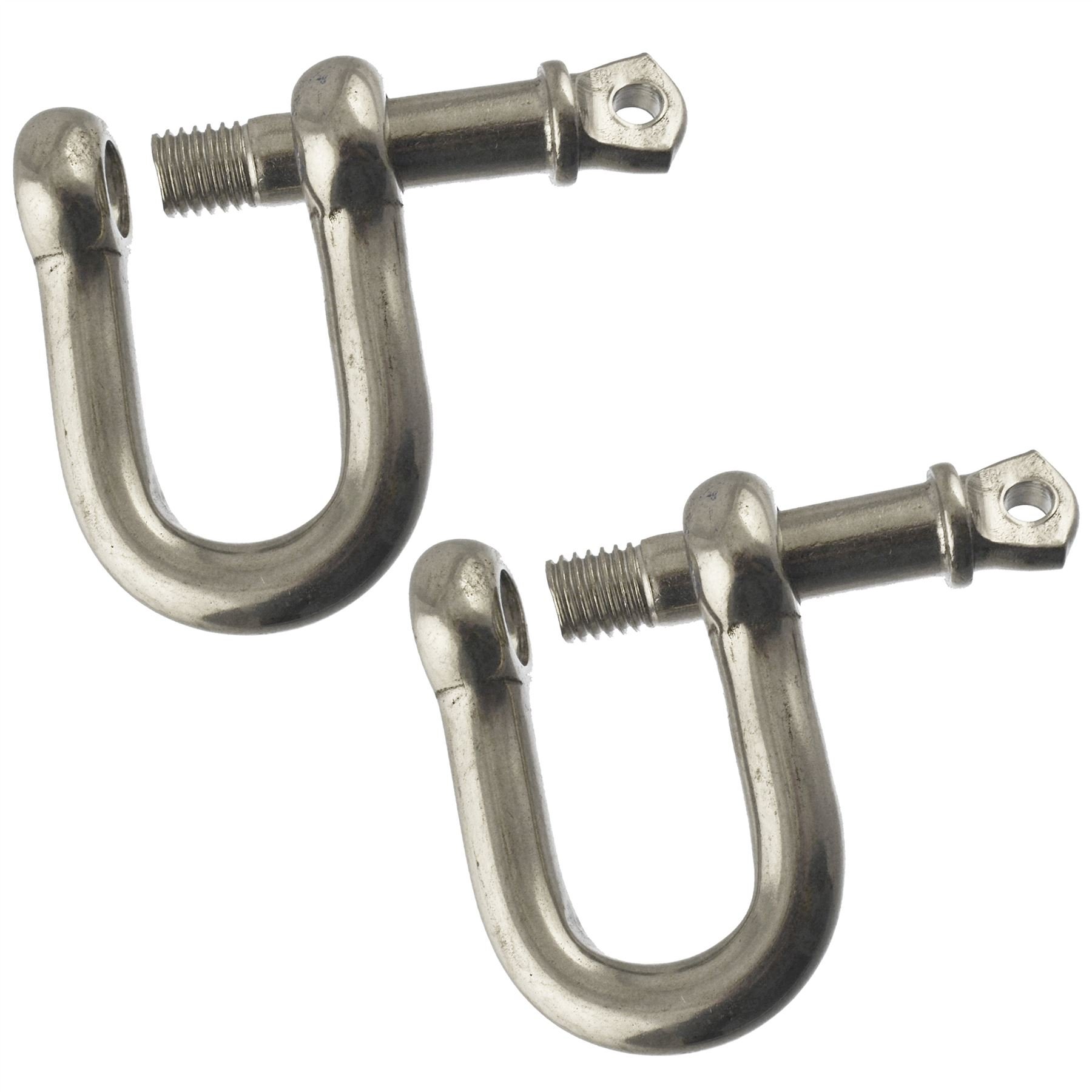 AB Tools 2 Pack 12mm Galvanised Steel D Shackle Dee Link Chandlery Lifting Towing