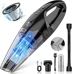 Aspirador portátil sem fio, recarregável, portátil, sem fio, com LED, carregamento USB, 700 g, aspirador de pó de carro para carro/casa/animal de estimação
