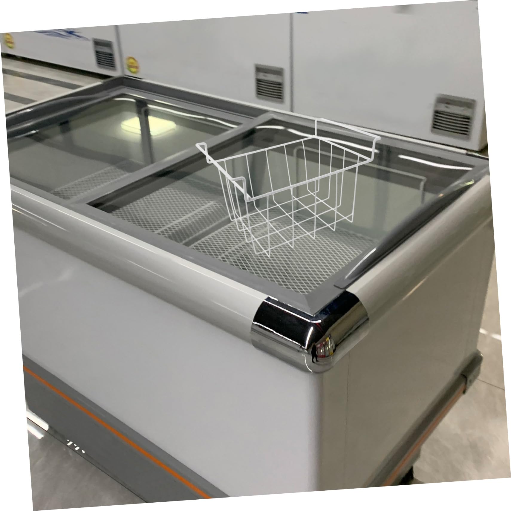Garneck Organizador de Estantes para Congelador Cesta Colgante 35x22x20 Cm Hierro Rejilla Ventilada Almacenamiento Doméstico y Comercial