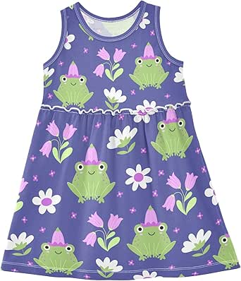 YTDSCS Toddler Girls Sleeveless Princess Dresses For Kids Baby Summer