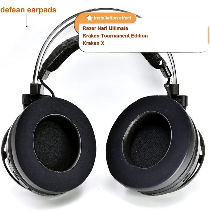 Almohadillas para auriculares con gel refrigerante Defean para Razer Nari, Kraken Kitty, ATH-M50X y otros modelos compatibles miniatura 5