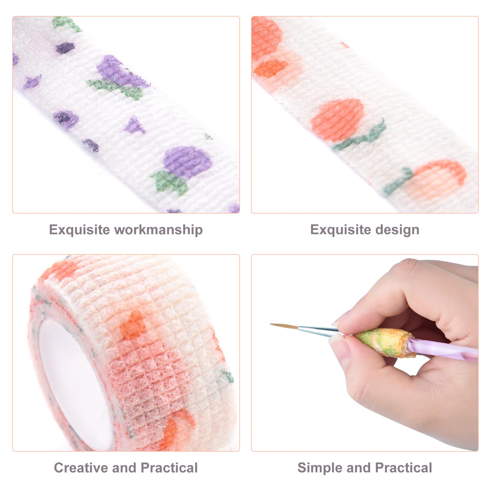 6 Rolls Self Adhesive Bandage Wrap Cute Elastic Cohesive Bandage — Amazon image 4