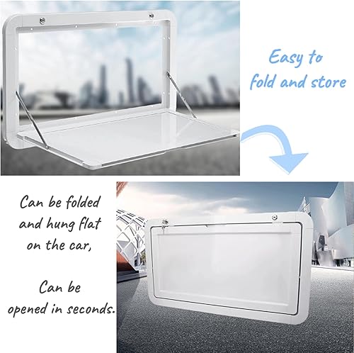 Miniatura 4 de Mesas de picnic plegables para caravana, mesa de picnic exterior de 23.4 x 14 pulgadas, mesa de pared plegable de aleación de aluminio de alta