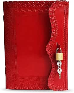 Craftezo Leather Journal With Lock And Key, Writing Pad Blank Notebook Handmade Notepad Men - View #8