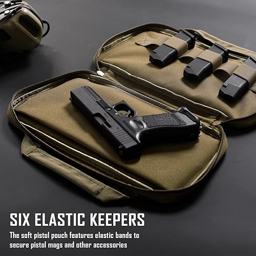 Miniatura 5 de LIVANS Tactical Pistol Gun Case, Padded Handgun Case Double Pistol Wallet Handgun Pistol Soft Cases Rectangle Handguns Pouches Caqui