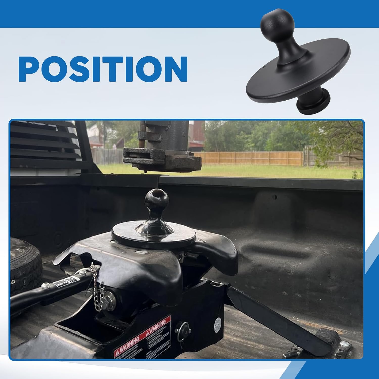 5th Wheel Gooseneck Ball Hitch Adapter 2-5/16'' Kingpin to Towing Receiver 2085295 Fit for Tractor or Trailer Fifth Wheels Load Capacity 30000lbs