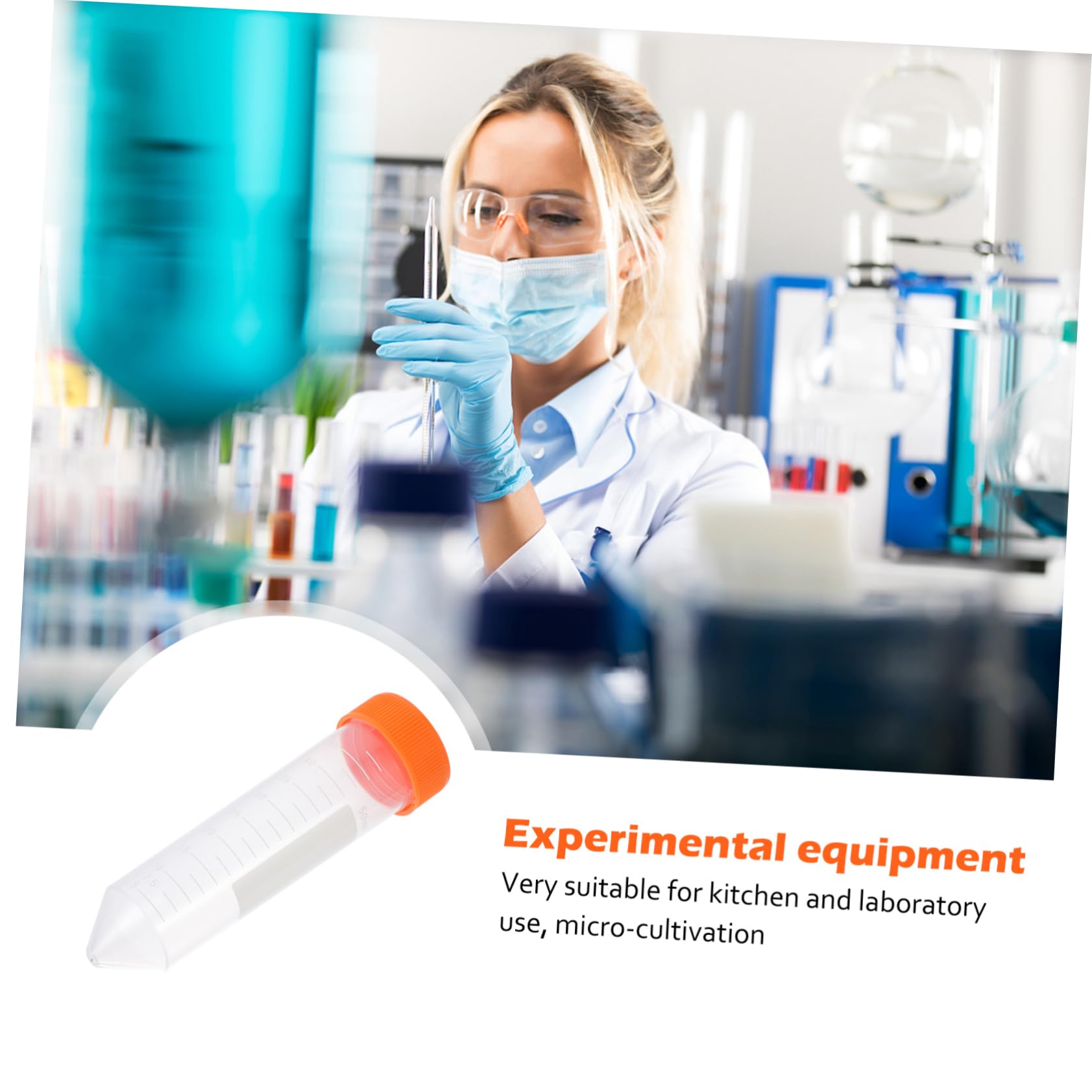 Kunststoff Zentrifugenröhrchen 50ml Hohe Chemische Beständigkeit und Hohe Transparenz 50 Stück mit Deckel für Wissenschaftliche Experimente und Mikrovermehrung