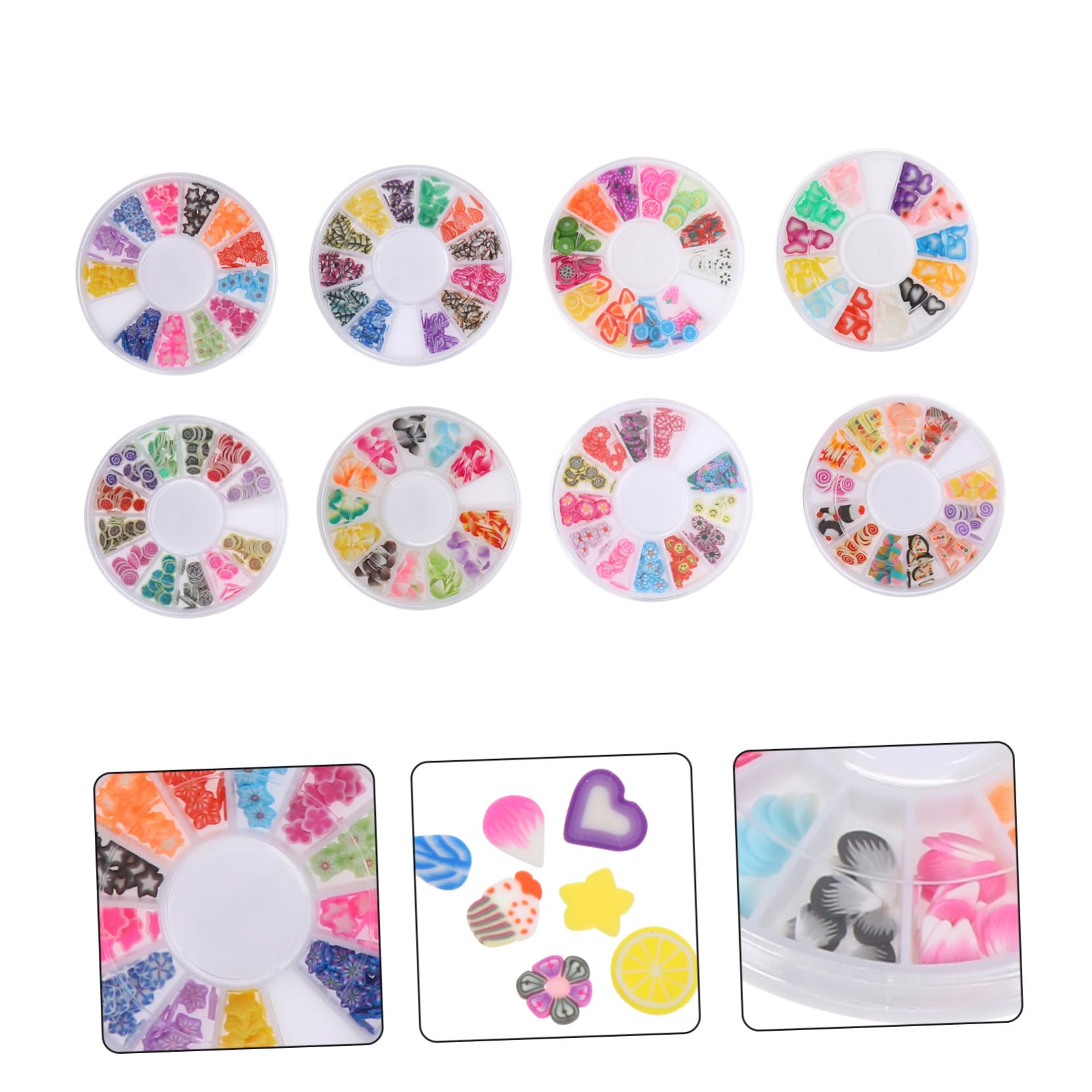 Ipetboom de Tranches de Fruits Accessoires Pratiques et Polyvalents en Argile Polymère 8 Boîtes en Différentes Couleurs pour Nail Art la Maison pour Loisirs Créatifs
