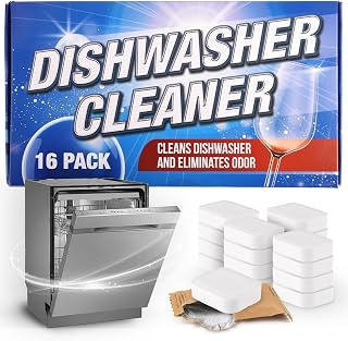 IMPRESA Dishwasher Cleaner & Deodorizer Tablets – 16 Count, Fresh Scent – Removes Limescale & Odors – Deep Cleans Spray Arms & Filters - Compatible with Most Dishwashers