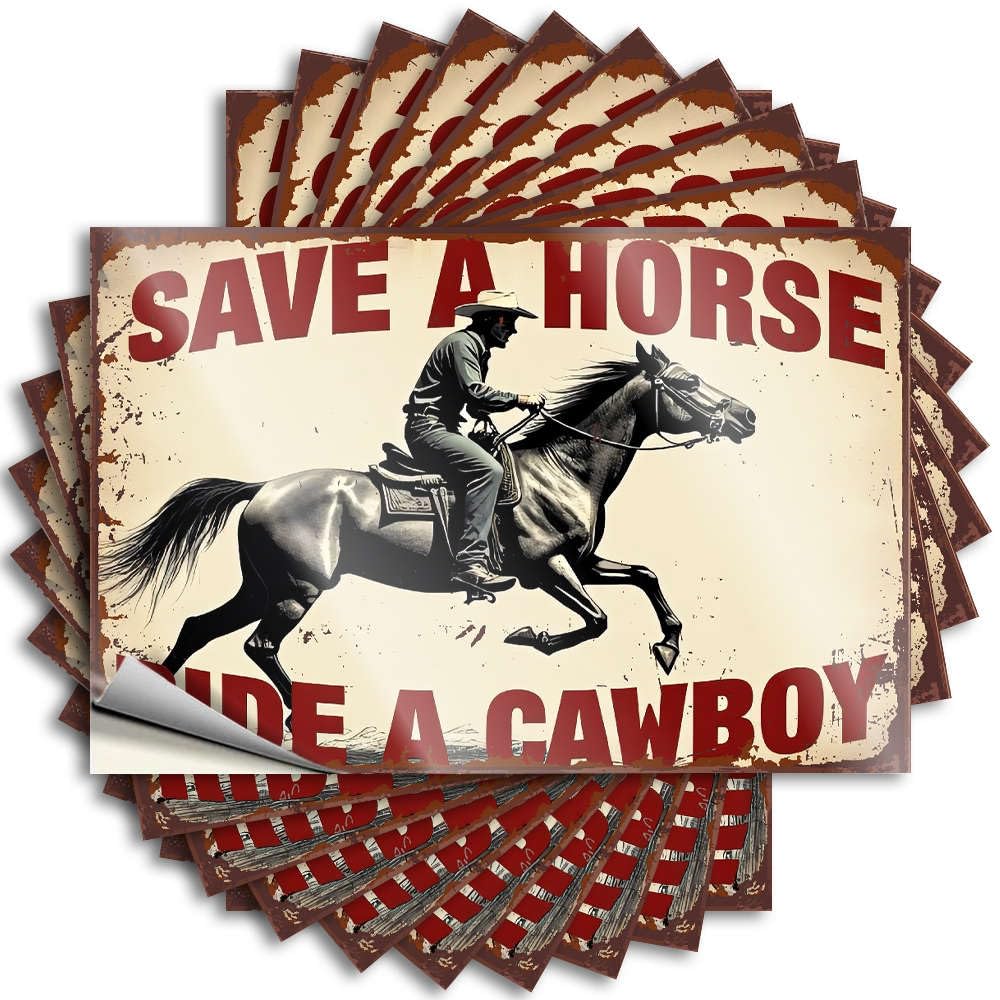 Encouragement, Quote Window Save A Horse, Ride A Cowboy. | Winter Girly(8X12CM)