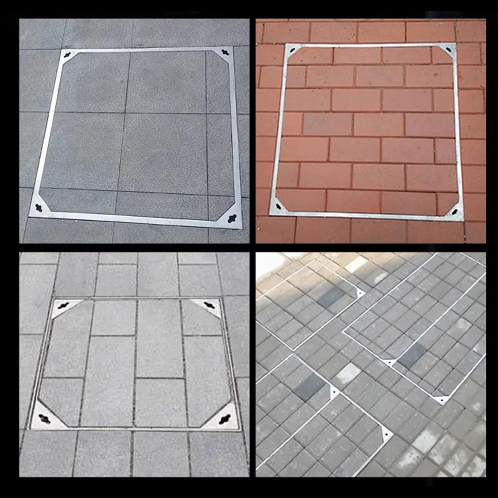 Copertura per pozzetti in acciaio inox, coperchio a scomparsa con cornice, con base, quadrato, per ispezione, invisibile, Copertura Pozzetto Coperchi Per Fosse Settiche(5cm,70 * 70cm/27.5 * 27.5in)
