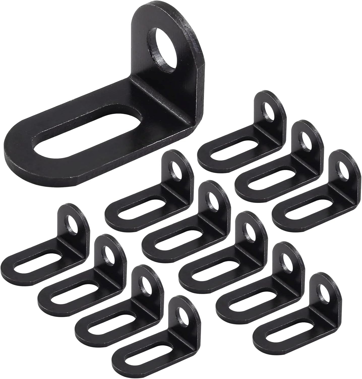 Biaungdo 18x18x33mm/0.7"x0.7"x1.3" Adjustable Right Angle Brackets L-Shape Corner Brace Support Black- (30 Pcs)