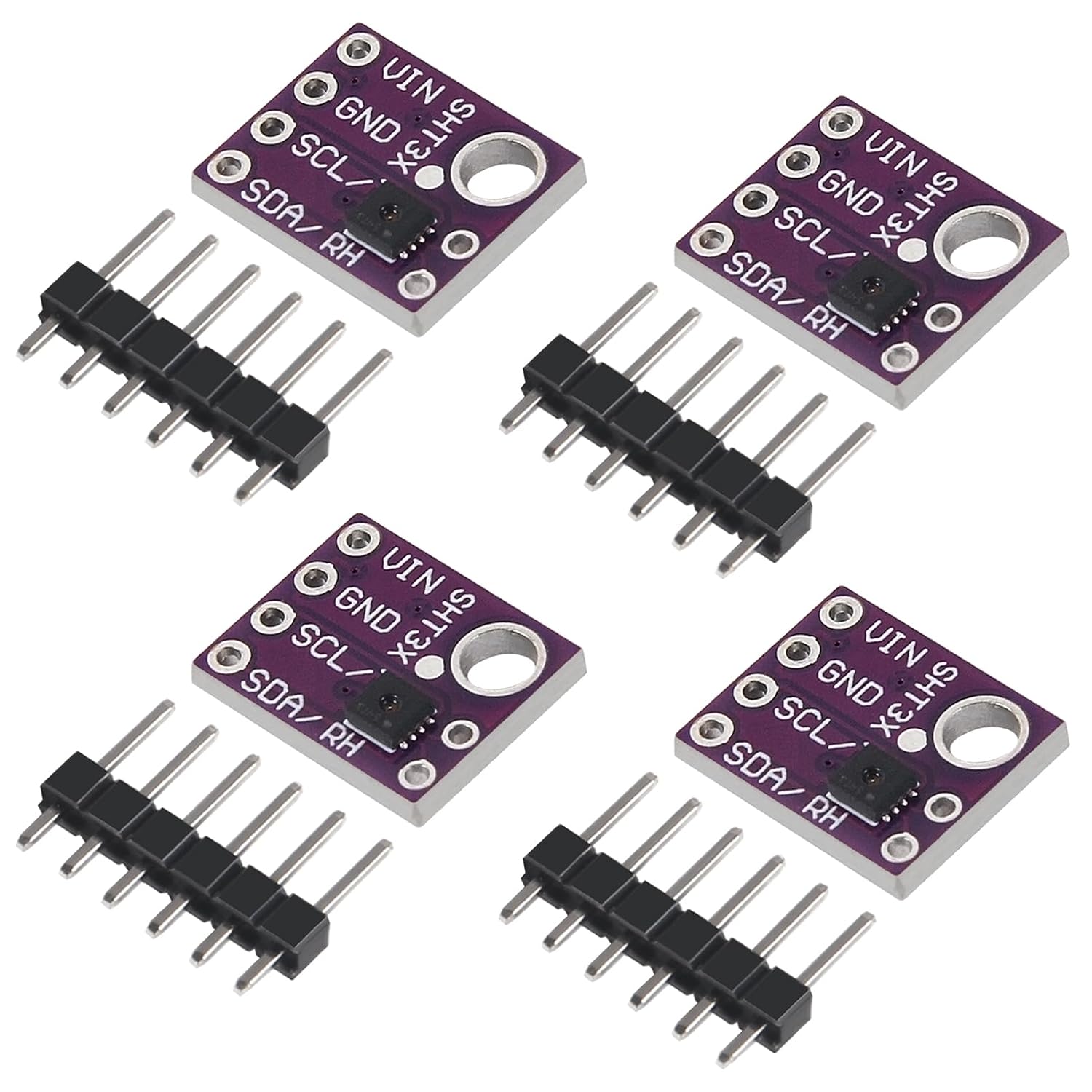 4pcs GY-SHT31-D Temperature Humidity Sensor, 2.4V-5.5V SHT31 Digital Output Sensor Module SHT31-D Microcontroller IIC I2C Interface 3.3V for Arduino
