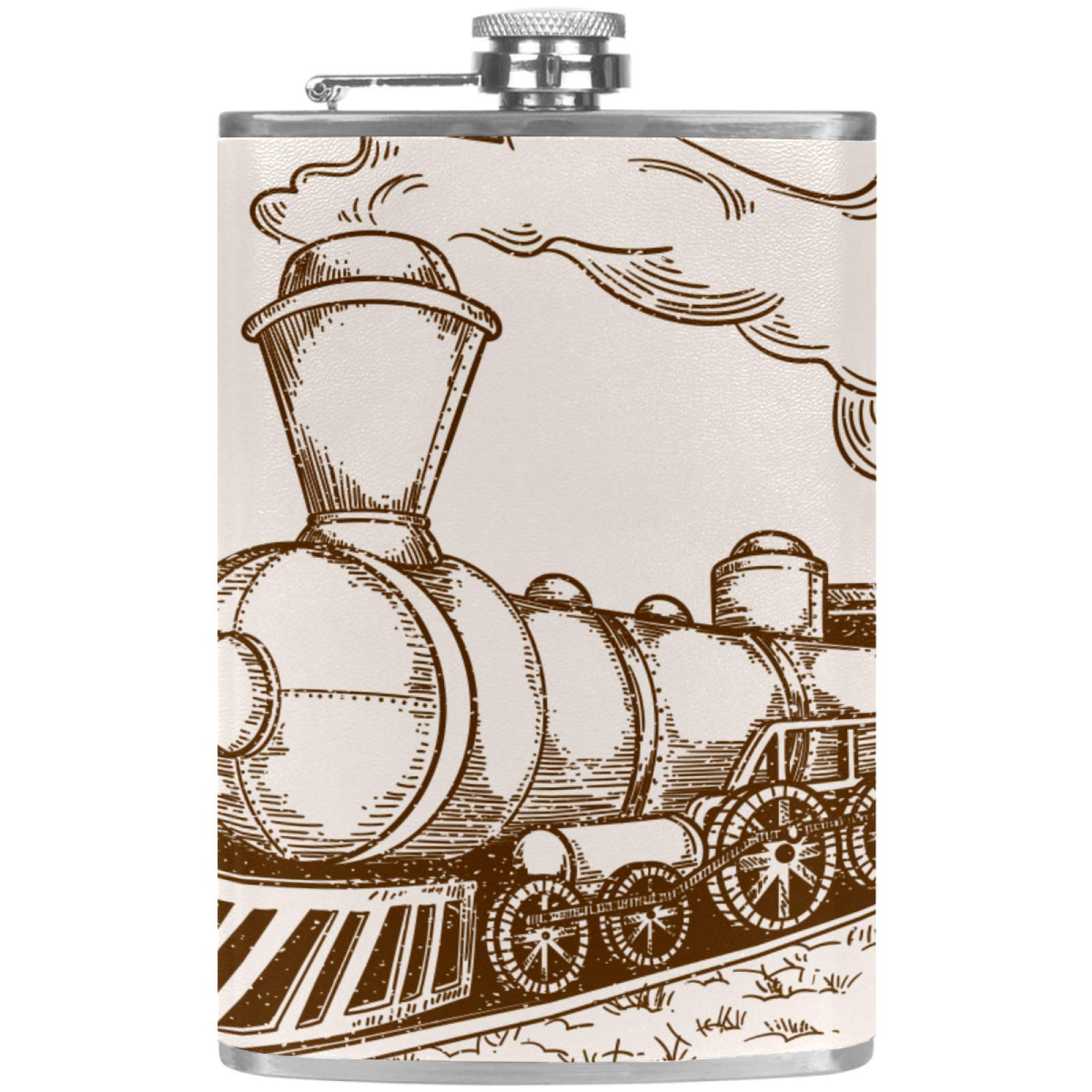 Flasque à whisky en cuir style rétro, le cadeau idéal avec entonnoir inclus