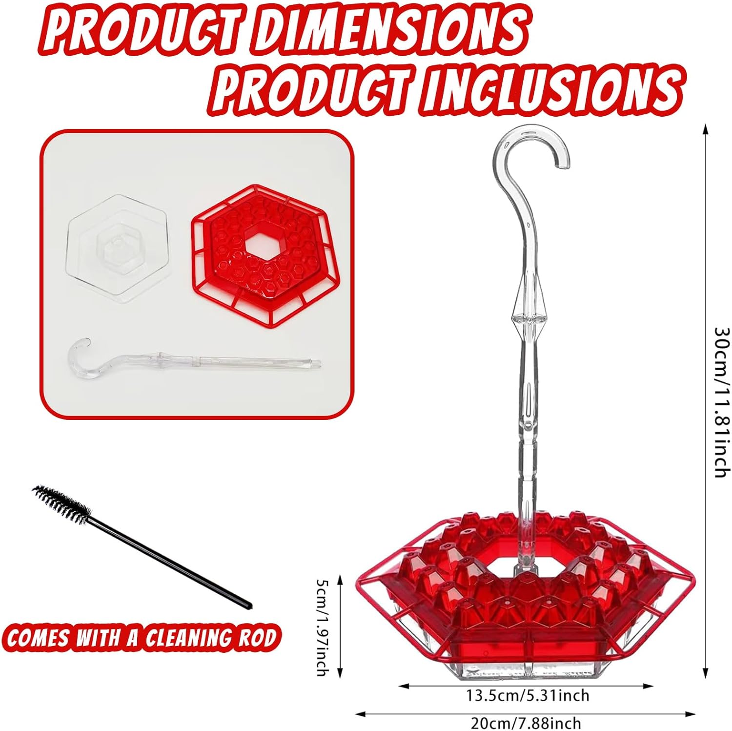 2025 Hummingbird Feeders for Outdoors - Hummingbird Feeder 30 Feeding Port Bird Easy Filling/Cleaning 11 Ounce Humming Bird Feeders with Perch for Backyard Window Decoration