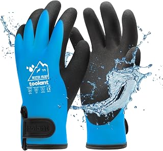 toolant 100% Waterproof Winter Work Gloves, Thermal Insulation with Grip | Touchscreen, Freezer Work for Men and Women, Cold Weather Work & Outdoor Tasks, Blue,