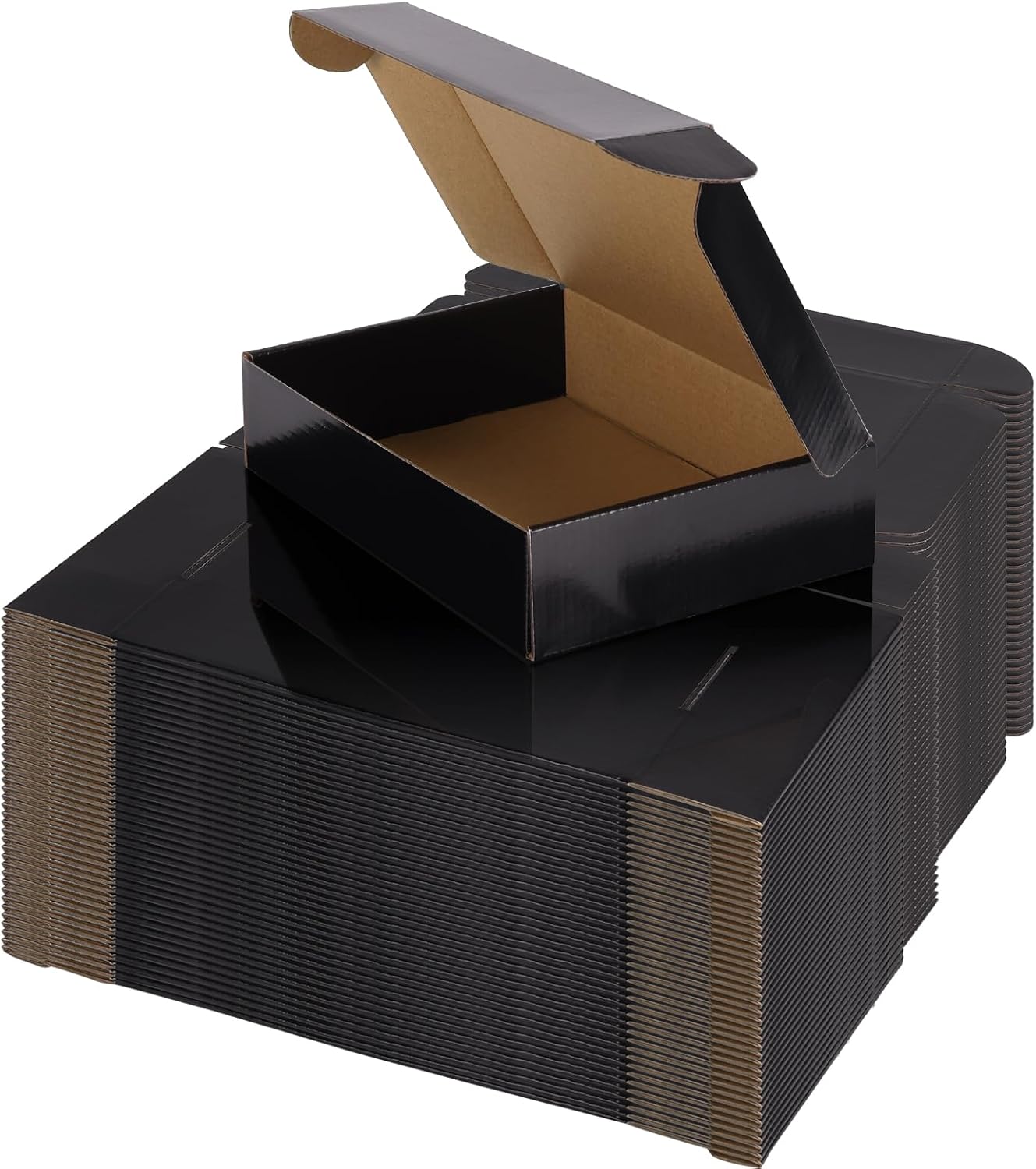 Hoikwo 40 Pack 9x6x2 Shipping Boxes for Small Business, Black Packaging Cardboard Boxes, Moving Mailing Packing Box