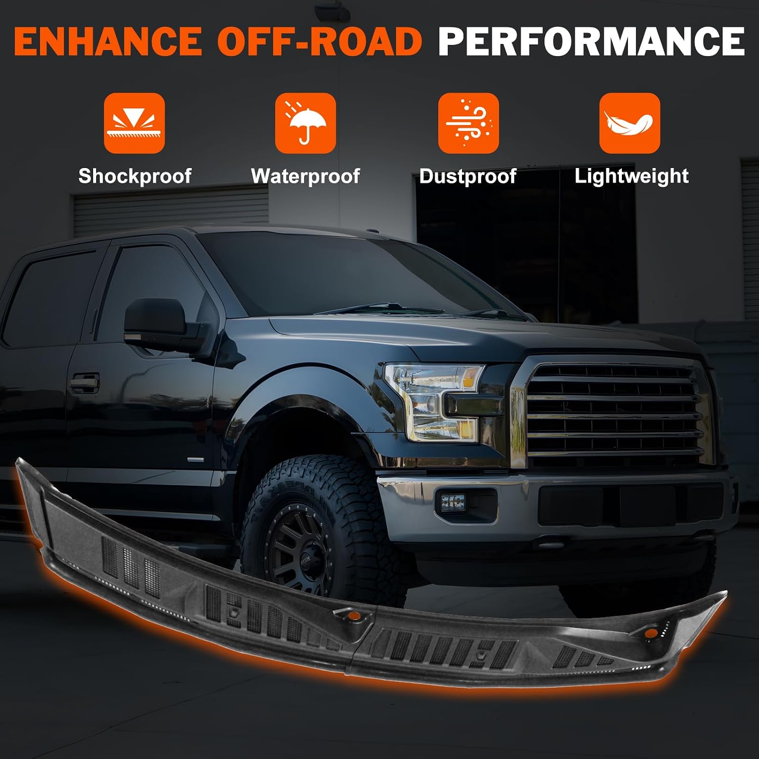 Windshield Wiper Cowl Cover Panel Grille Compatible with 2015 2016 2017 2018 2019 2020 Ford F150 Windshield Wiper Cowl Cover Panel Replacement for FL3Z15022A69B FL3Z15022A68C