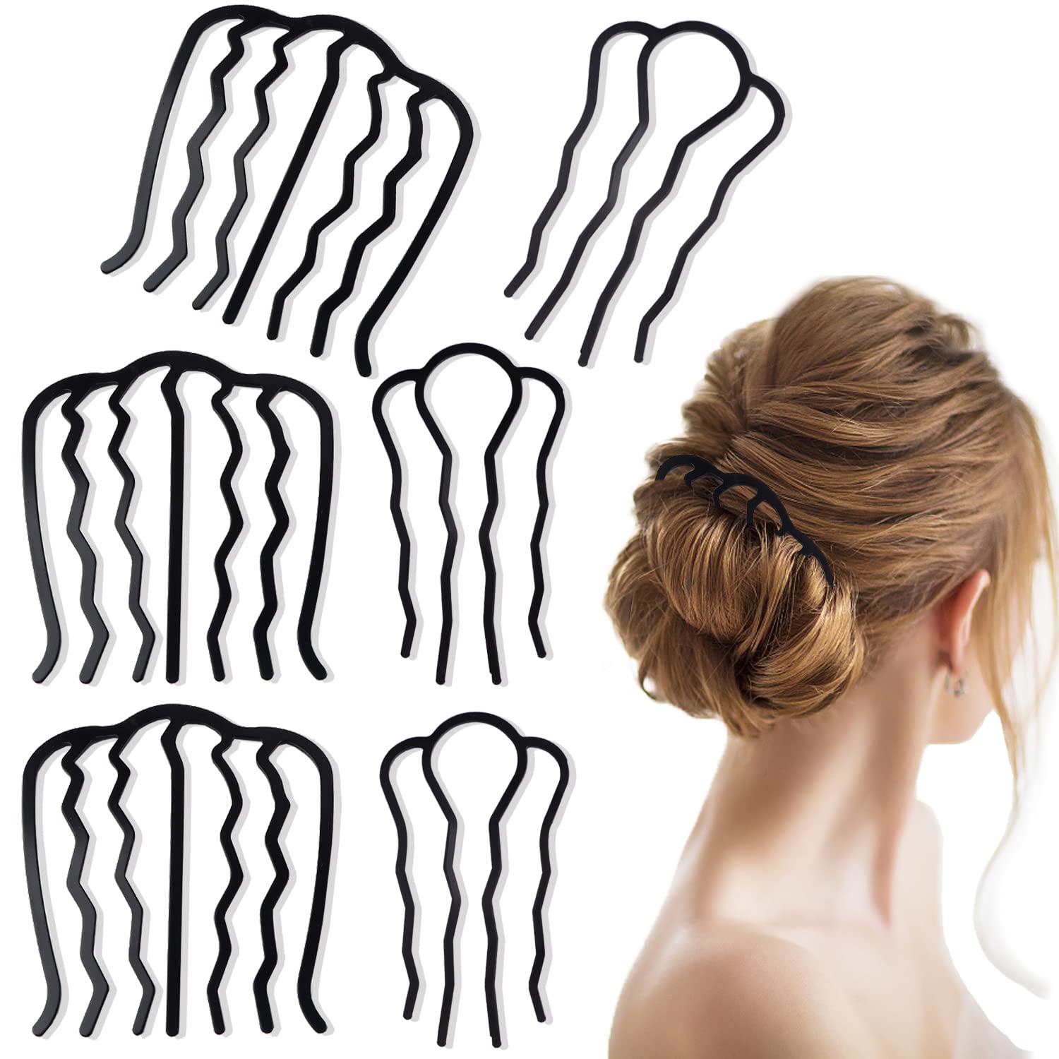 Amazon.com : 6 Pieces Hair Side Comb Metal Hair Comb Clips  display picture 2