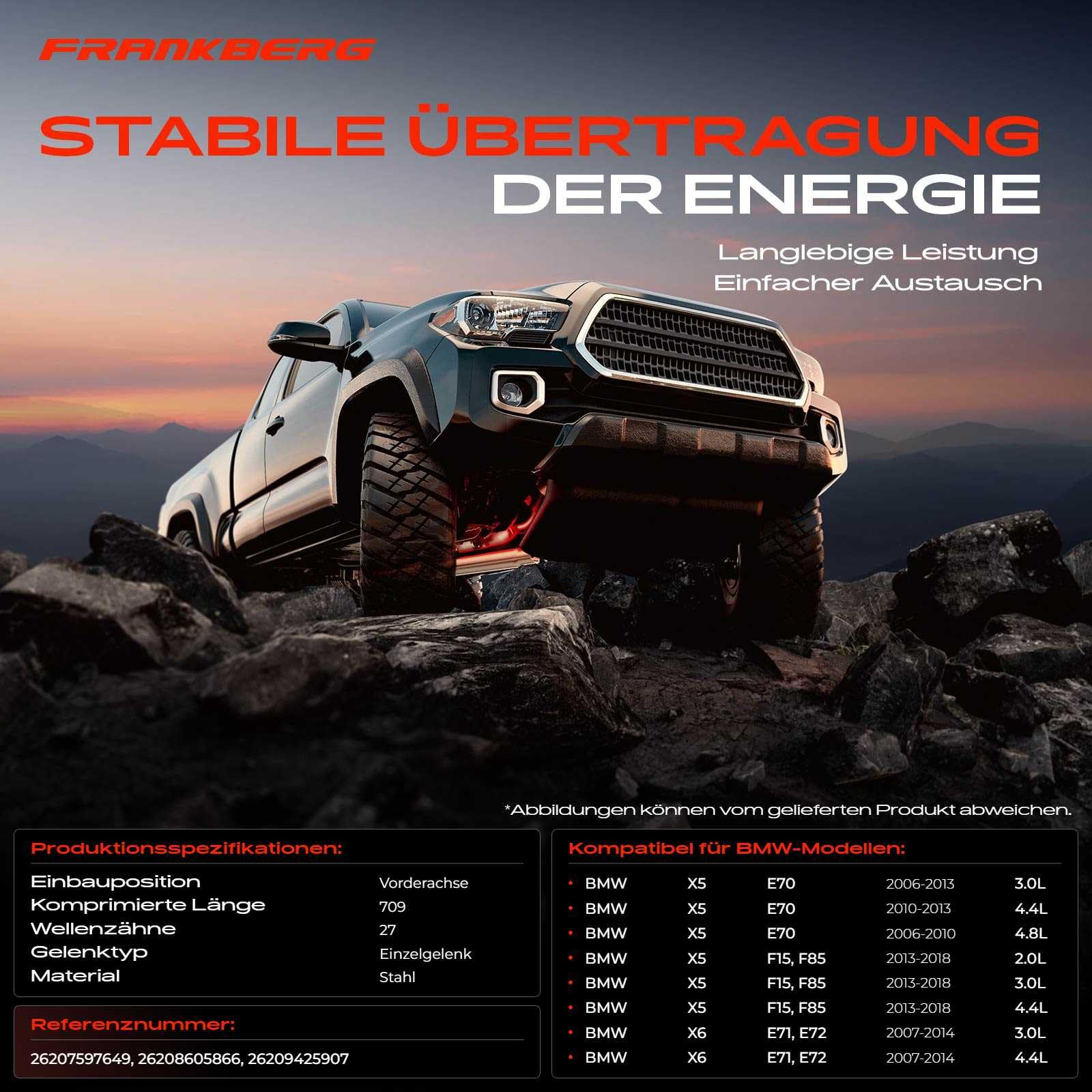 Kardanwelle Gelenkwelle Vorderachse 708mm für X5 F15 F85 E70 X6 E71 E72 xDrive25d xDrive30d xDrive35 xDrive40d xDrive50i M50d M AWD 2008-2018 26208605866